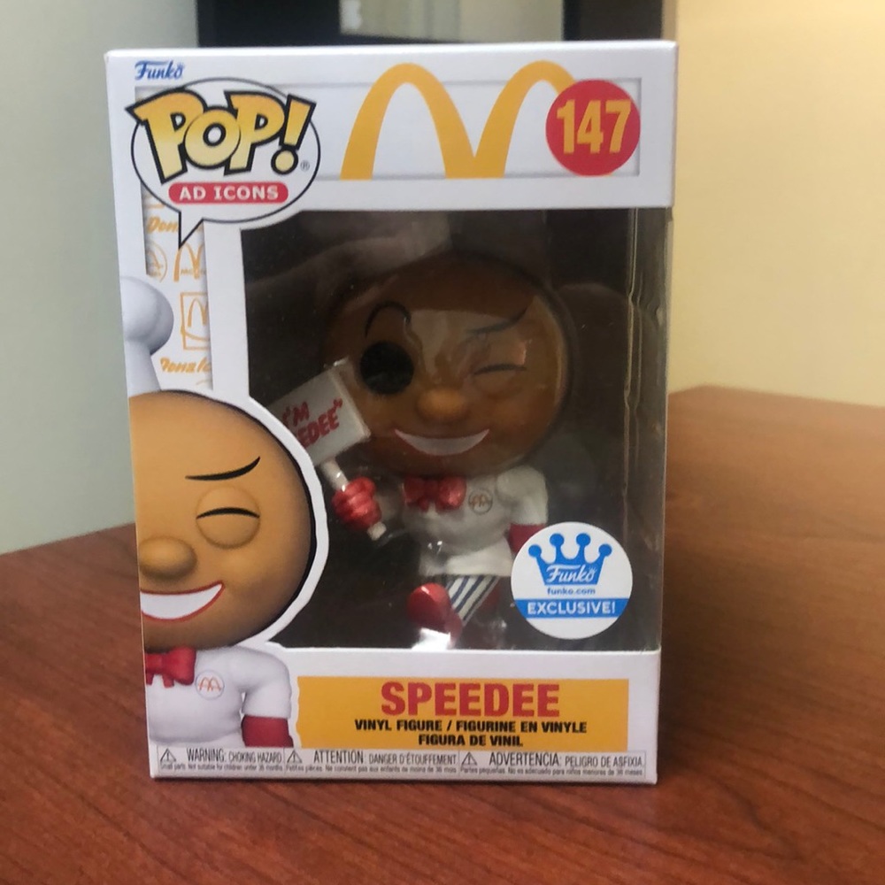 Funko exclusive!  New in box McDonald’s speedee funko pop.  Never opened!
